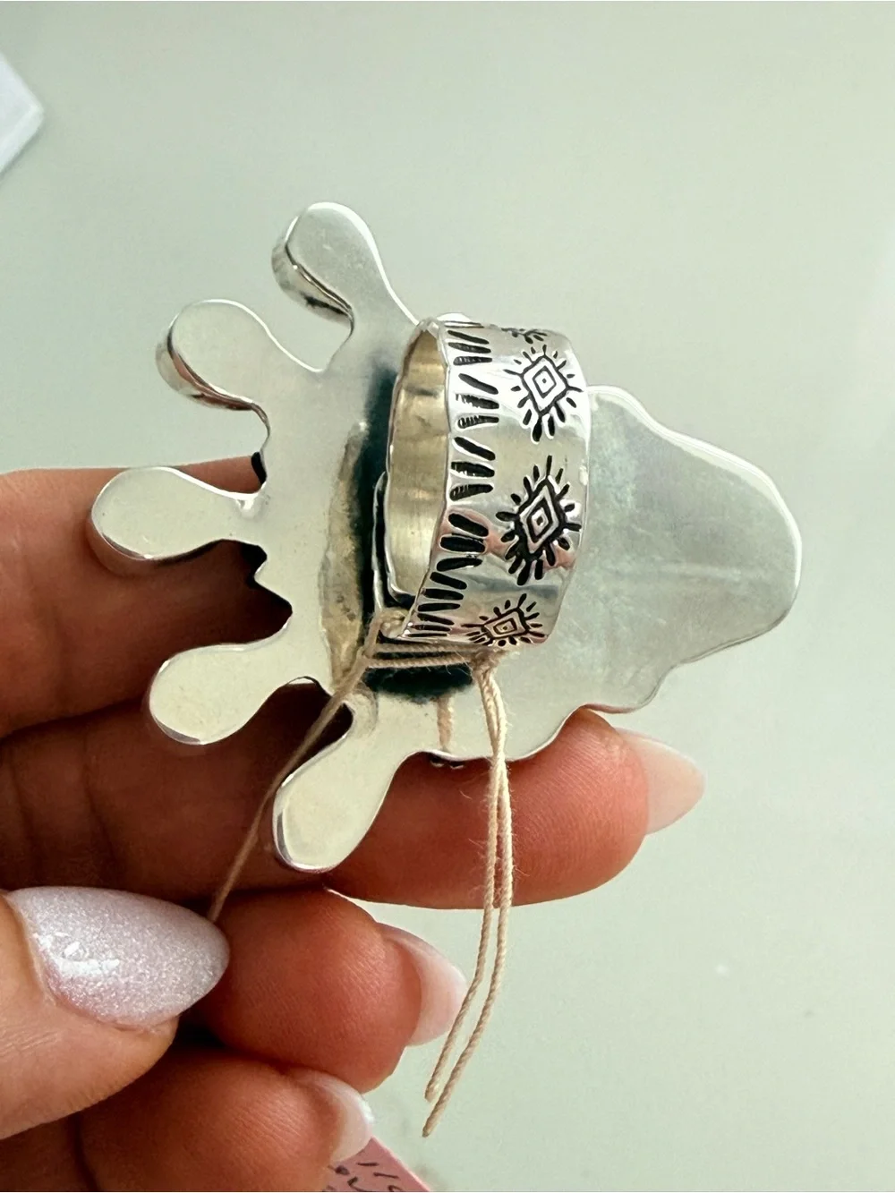 Silver Statement Skull Ring with Ruby Teardrop Accents